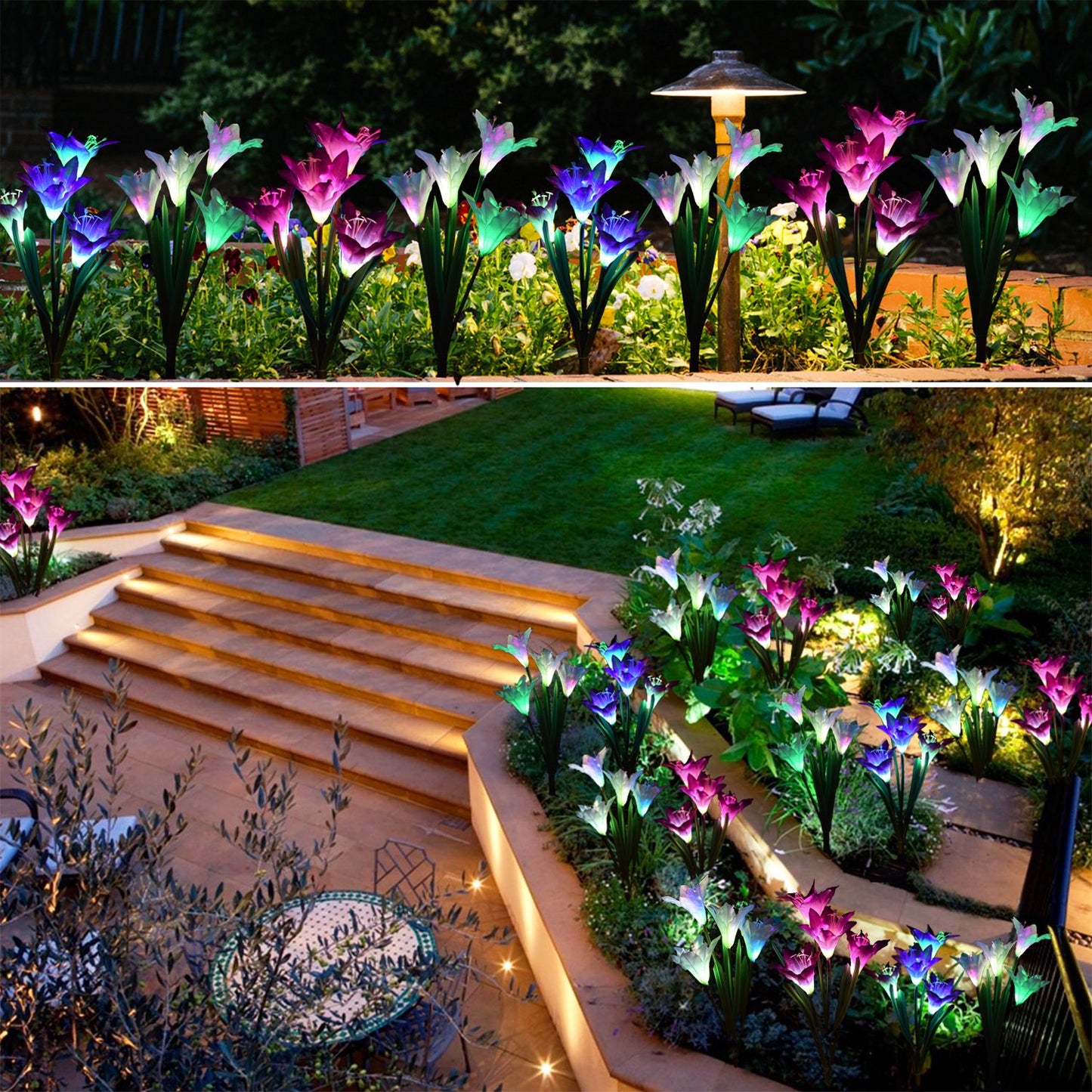 Waterproof Solar Garden Lily Flower Lamp