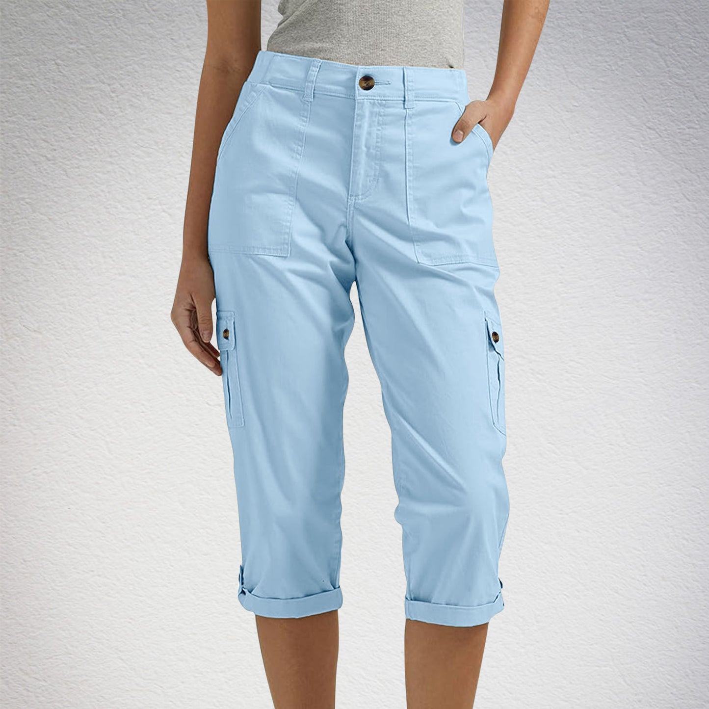 🚀New arrival 48%OFF🥳 women's solid color comfortable cropped trousers