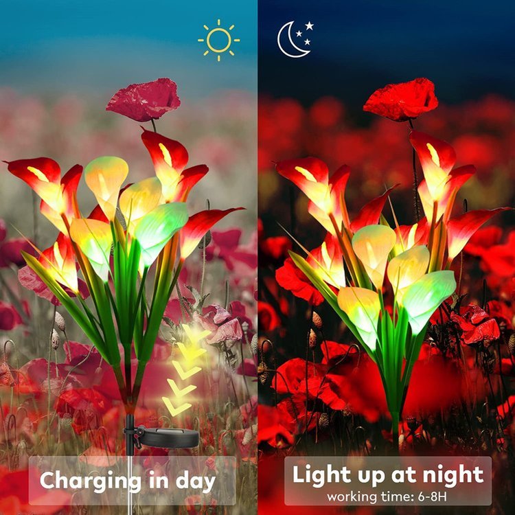 Solar Multicolor Calla Lotus Lamp