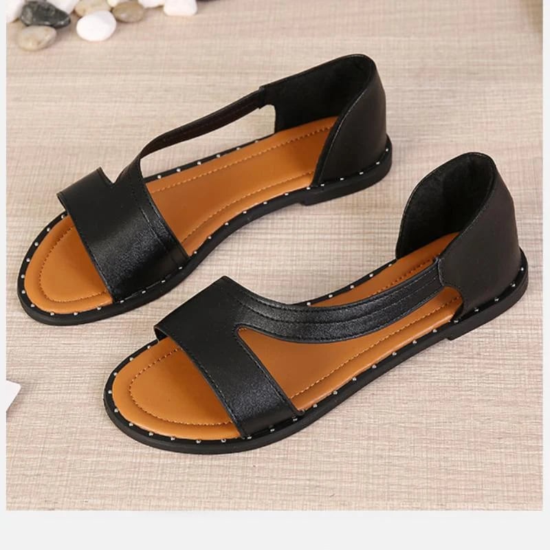 Imsgurus👠Fish-mouth Rivet Open Toe Flat Sandals