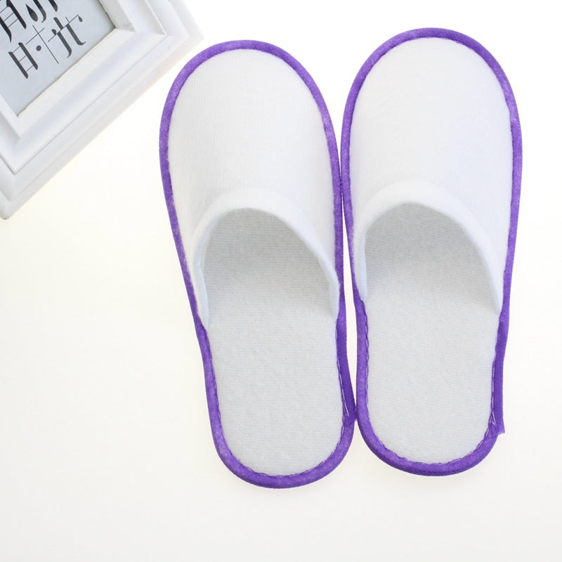 Spot Hotel Guest Room Plush Disposable Slippers Wholesale Home Daily Use Customized Logo Multi-Color Optional