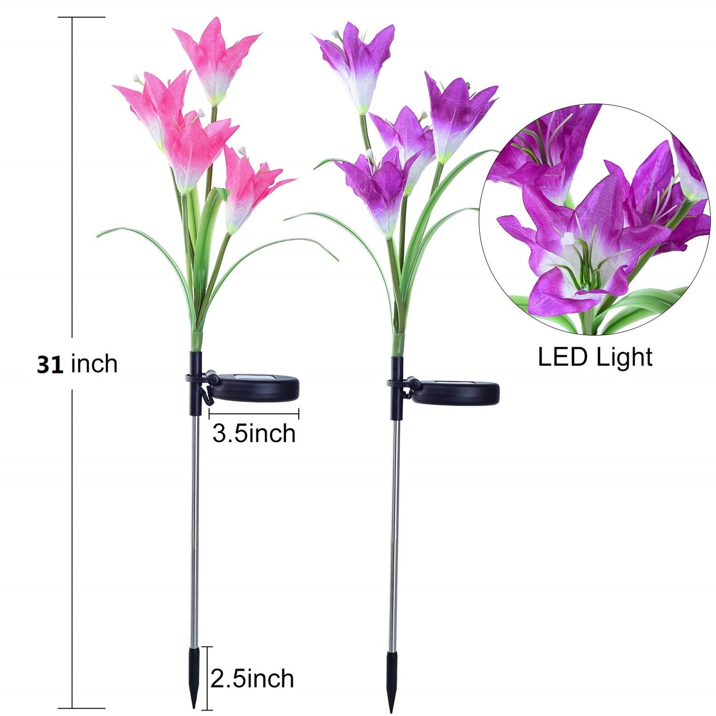 Waterproof Solar Garden Lily Flower Lamp