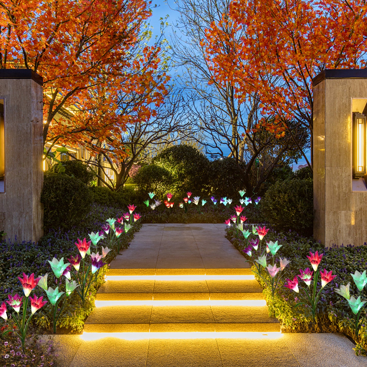 Waterproof Solar Garden Lily Flower Lamp