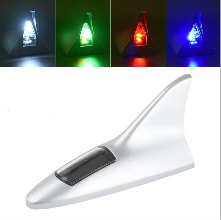 🌟⚡With LED flash light🚗car solar shark fin antenna decorations