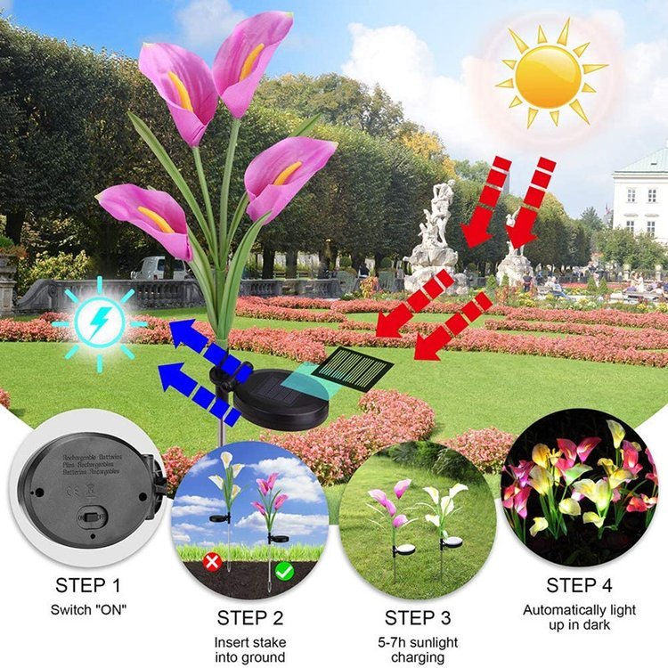 Solar Multicolor Calla Lotus Lamp