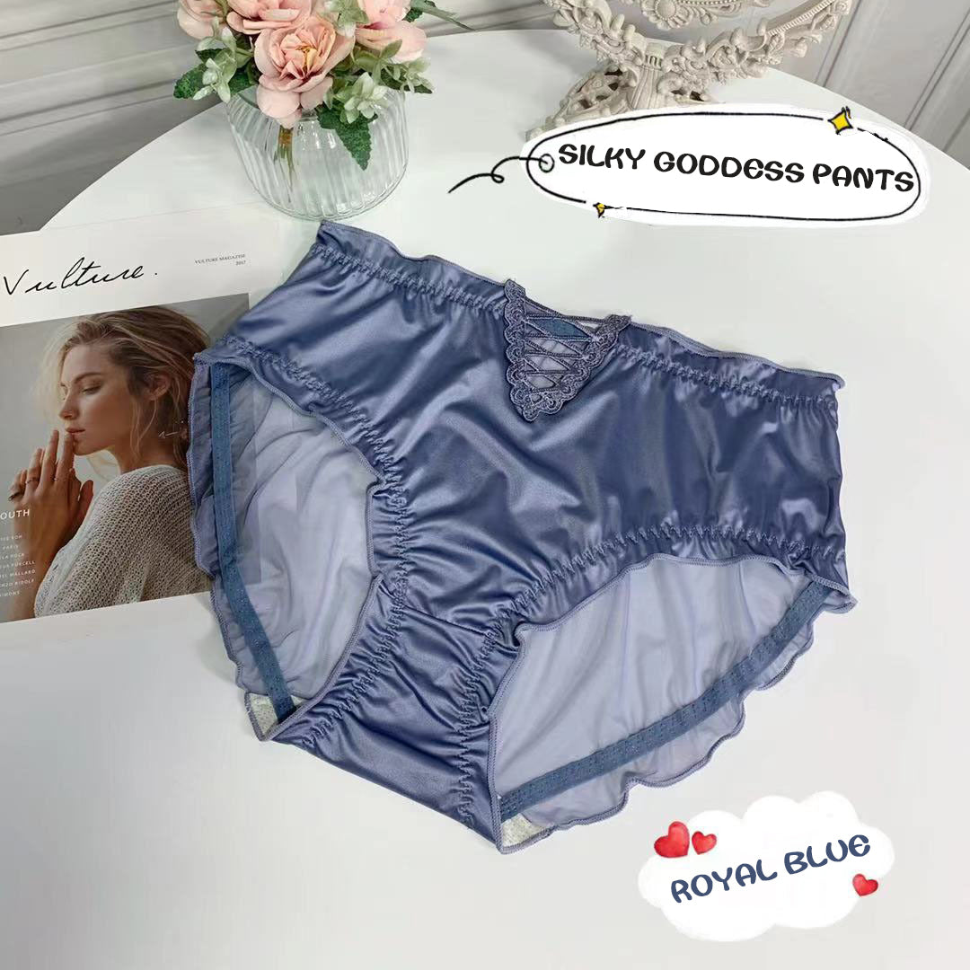 Imsgurus💓Women's Satin Ice Silk Seamless Lace Briefs