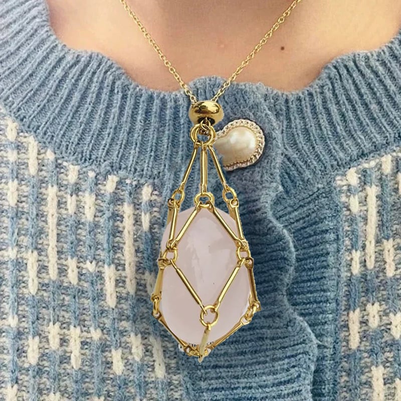 Imsgurus💓Crystal Stone Holder Necklace