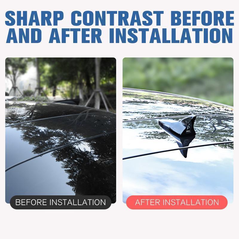 🌟⚡With LED flash light🚗car solar shark fin antenna decorations