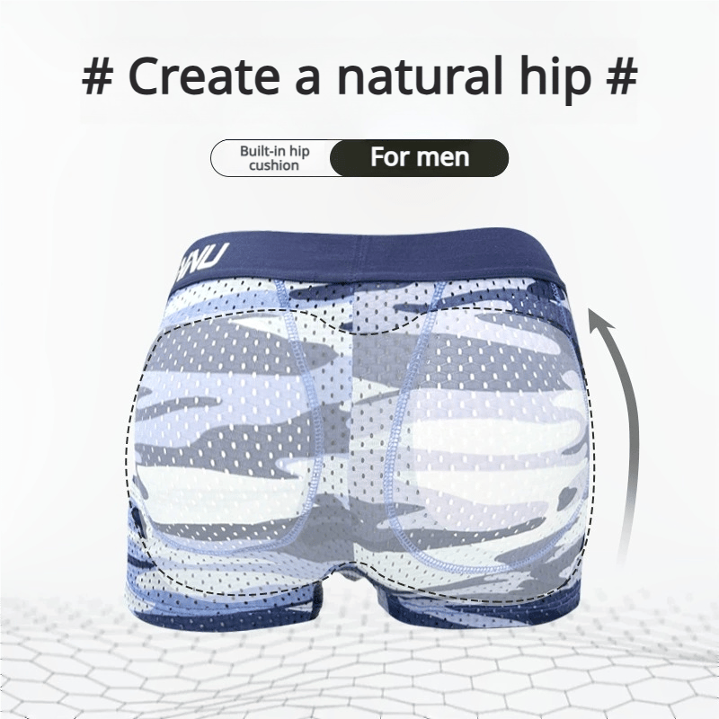 Men's Camouflage Removable Hip Pad Boxer Briefs