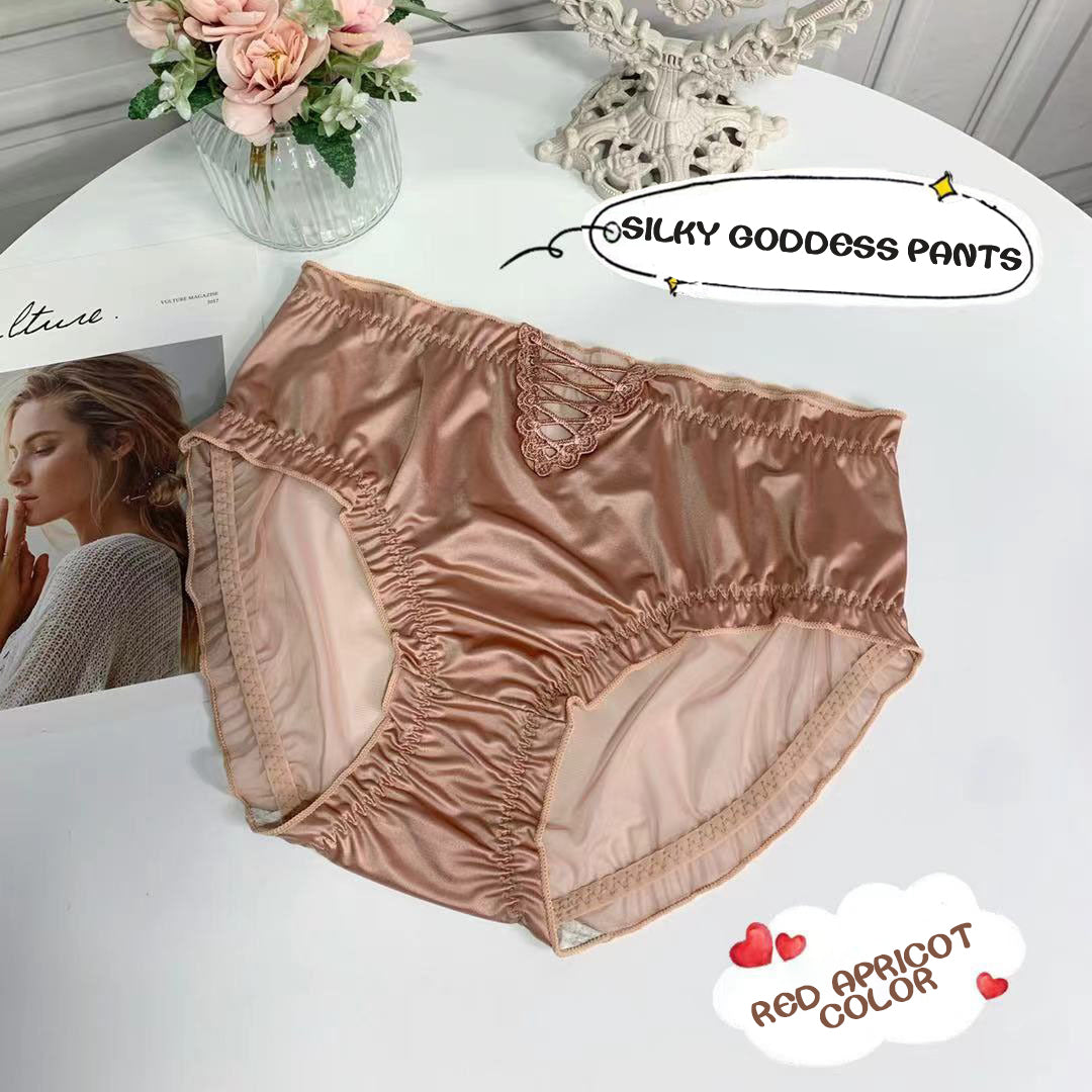 Imsgurus💓Women's Satin Ice Silk Seamless Lace Briefs