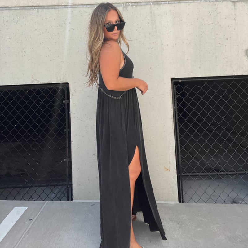 Imsgurus💓Slit Casual Simple Loose Maxi Long Dress
