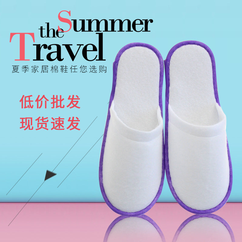 Spot Hotel Guest Room Plush Disposable Slippers Wholesale Home Daily Use Customized Logo Multi-Color Optional