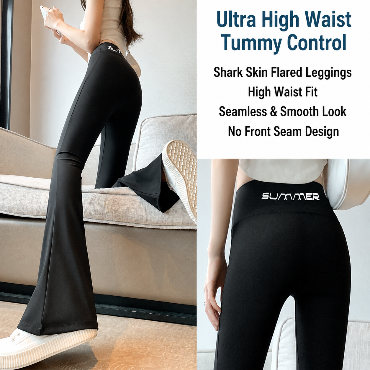 Flared "Shark" Leggings — Butt-Lifting Yoga Pants