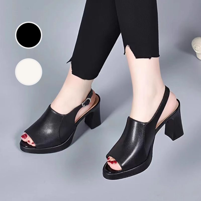 Imsgurus💓Stylish and Comfortable High Heel Leather Sandals for Women