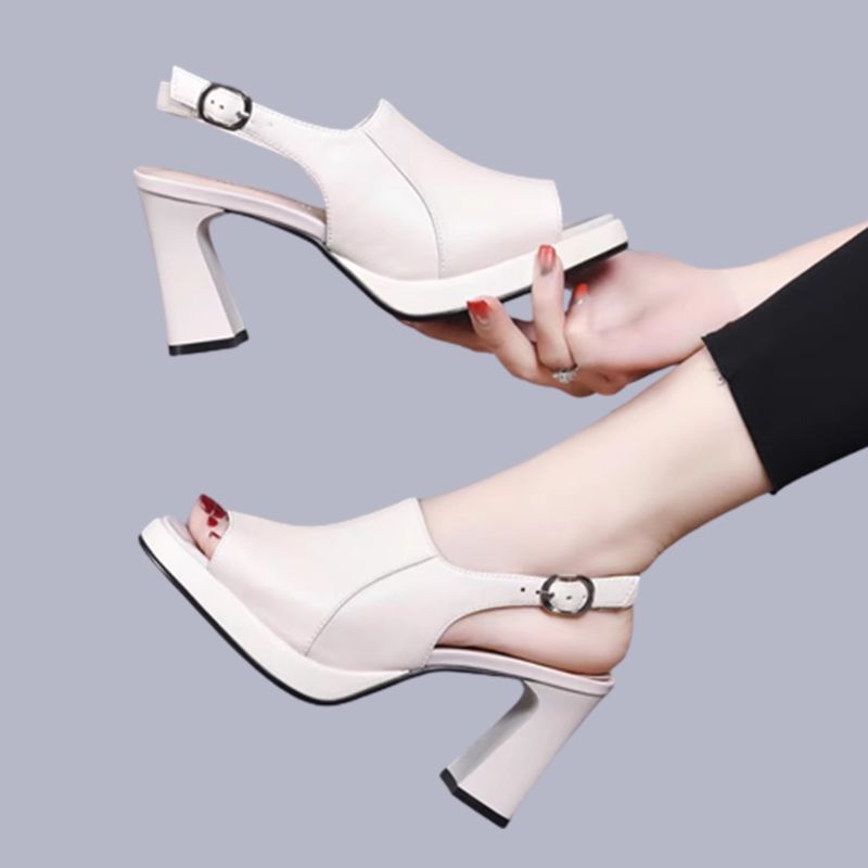 Imsgurus💓Stylish and Comfortable High Heel Leather Sandals for Women
