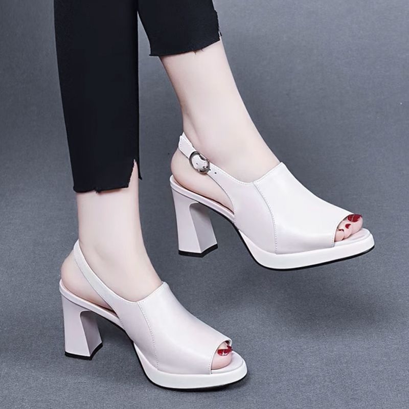 Imsgurus💓Stylish and Comfortable High Heel Leather Sandals for Women