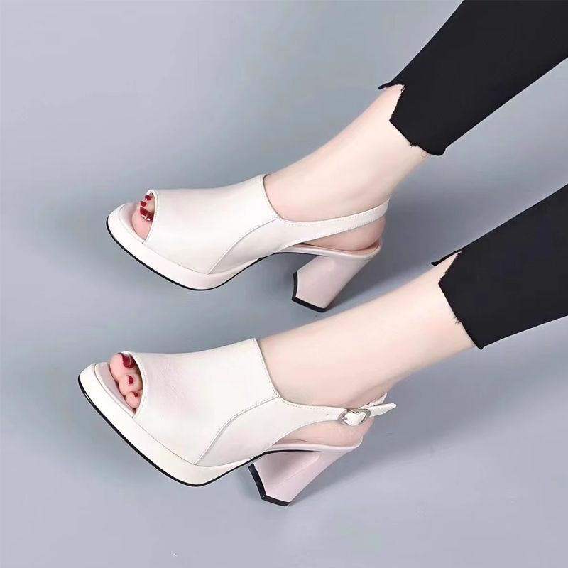 Imsgurus💓Stylish and Comfortable High Heel Leather Sandals for Women