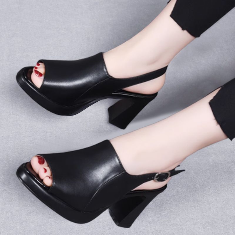 Imsgurus💓Stylish and Comfortable High Heel Leather Sandals for Women