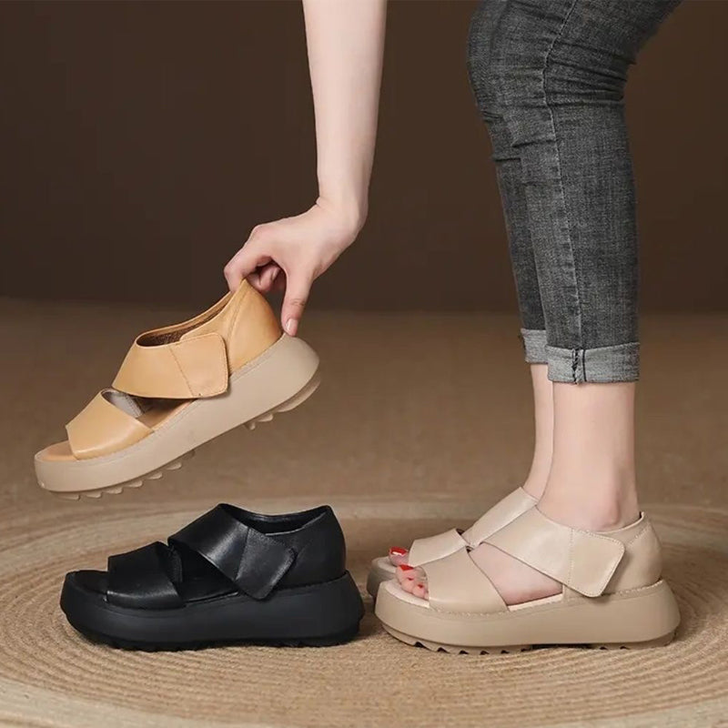 Imsgurus💓Women's Retro Thick Sole Velcro Sandals