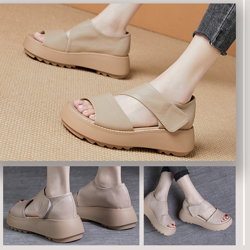 Imsgurus💓Women's Retro Thick Sole Velcro Sandals