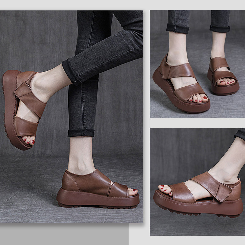 Imsgurus💓Women's Retro Thick Sole Velcro Sandals