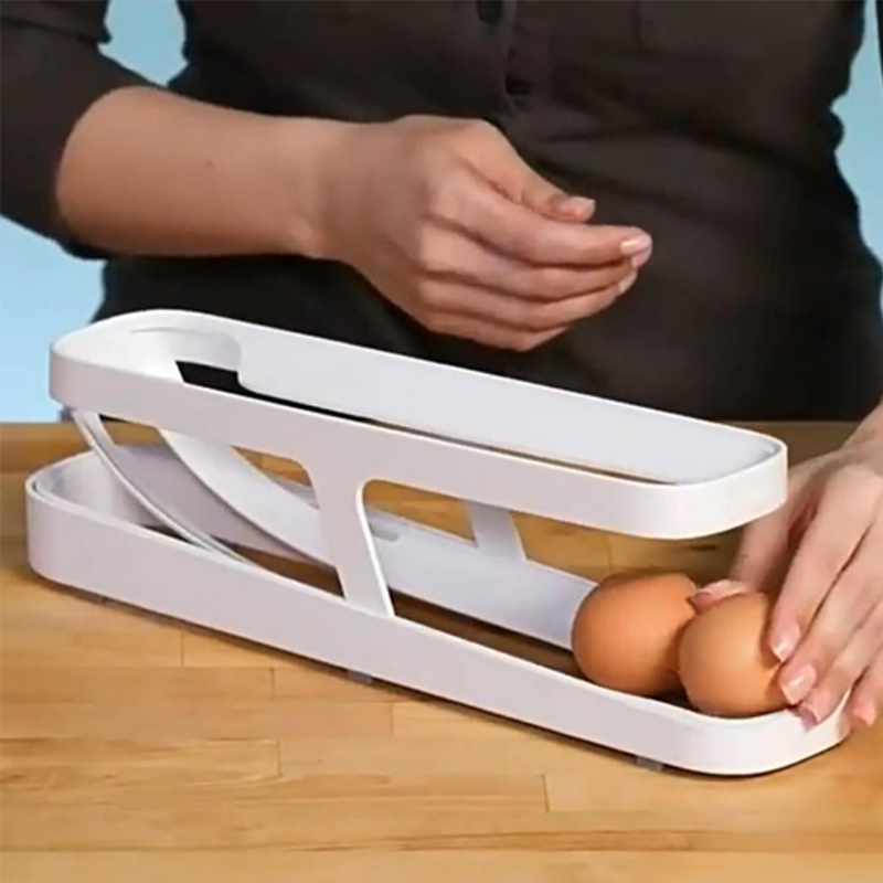 Imsgurus🔥Automatic Scrolling Egg Rack Holder Storage Box