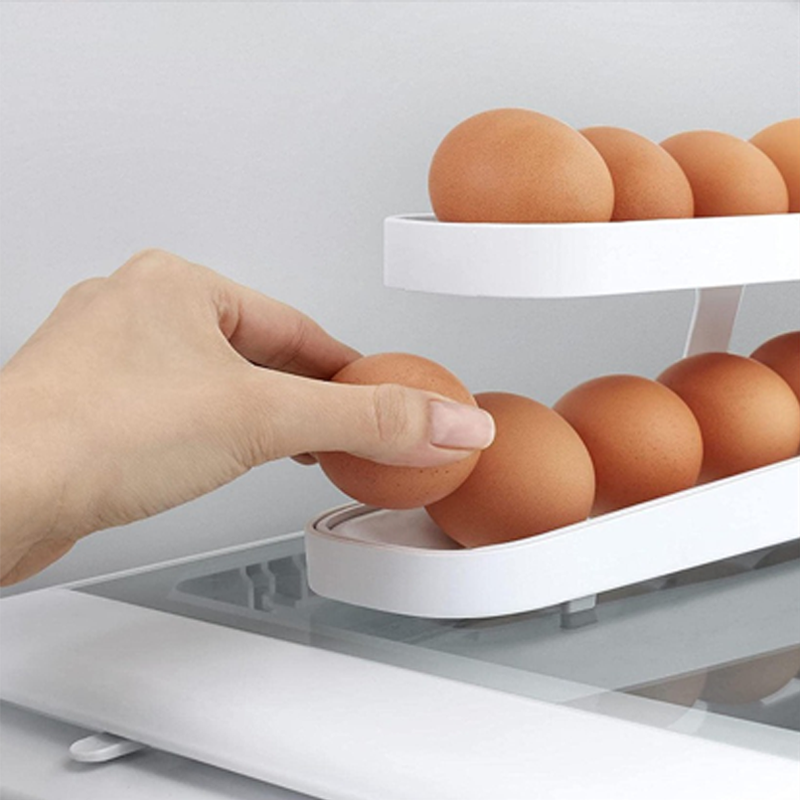 Imsgurus🔥Automatic Scrolling Egg Rack Holder Storage Box