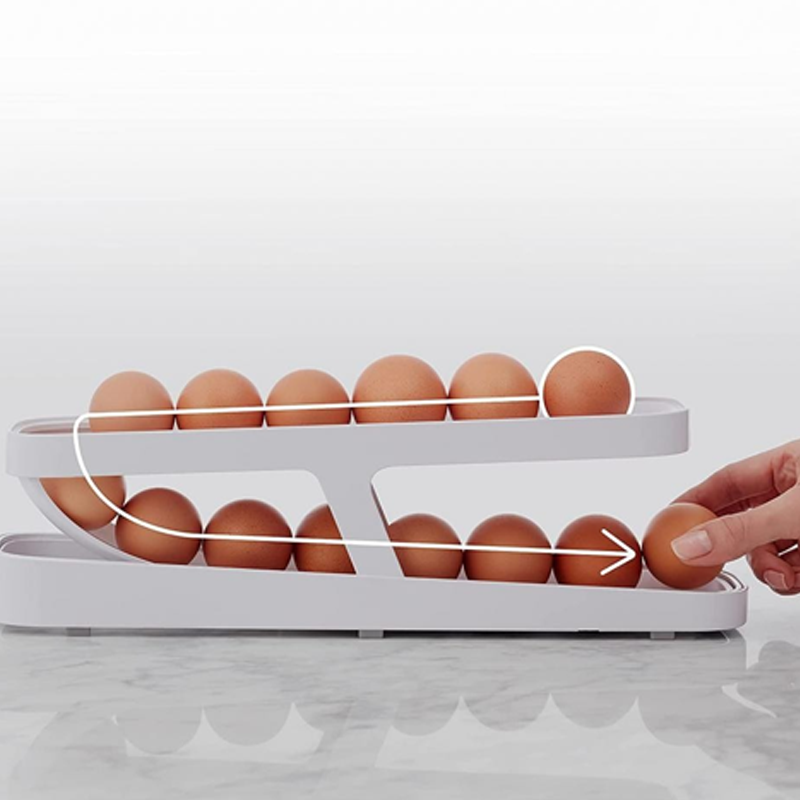 Imsgurus🔥Automatic Scrolling Egg Rack Holder Storage Box