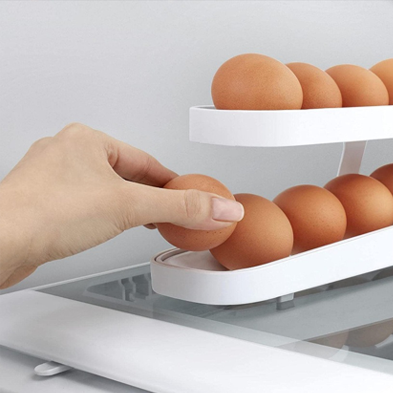 Imsgurus🔥Automatic Scrolling Egg Rack Holder Storage Box