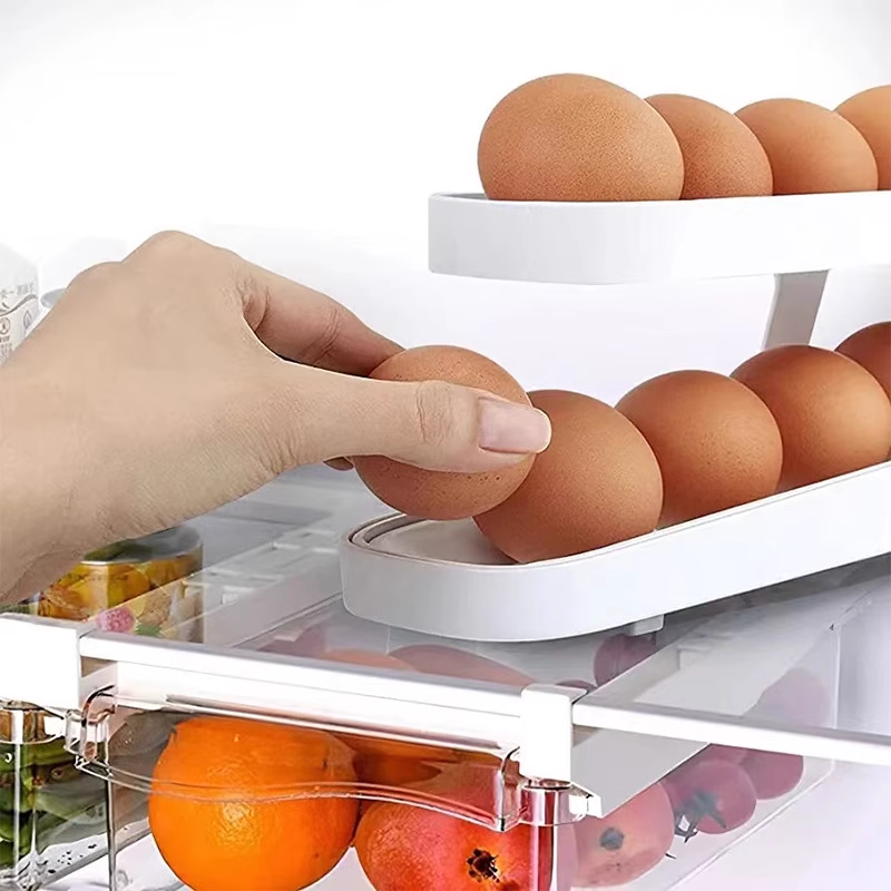 Imsgurus🔥Automatic Scrolling Egg Rack Holder Storage Box
