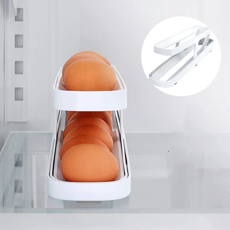 Imsgurus🔥Automatic Scrolling Egg Rack Holder Storage Box
