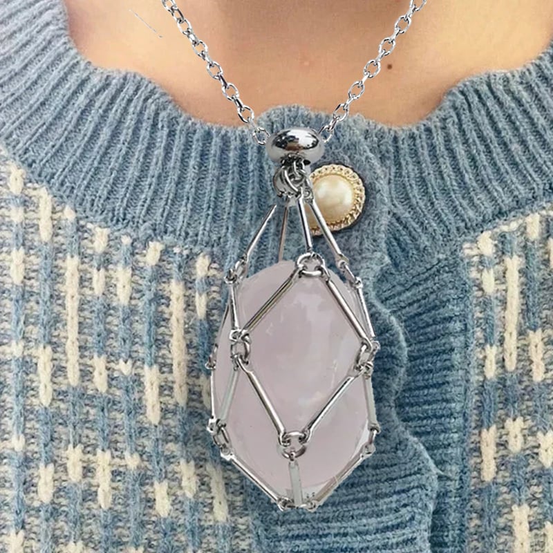 Imsgurus💓Crystal Stone Holder Necklace