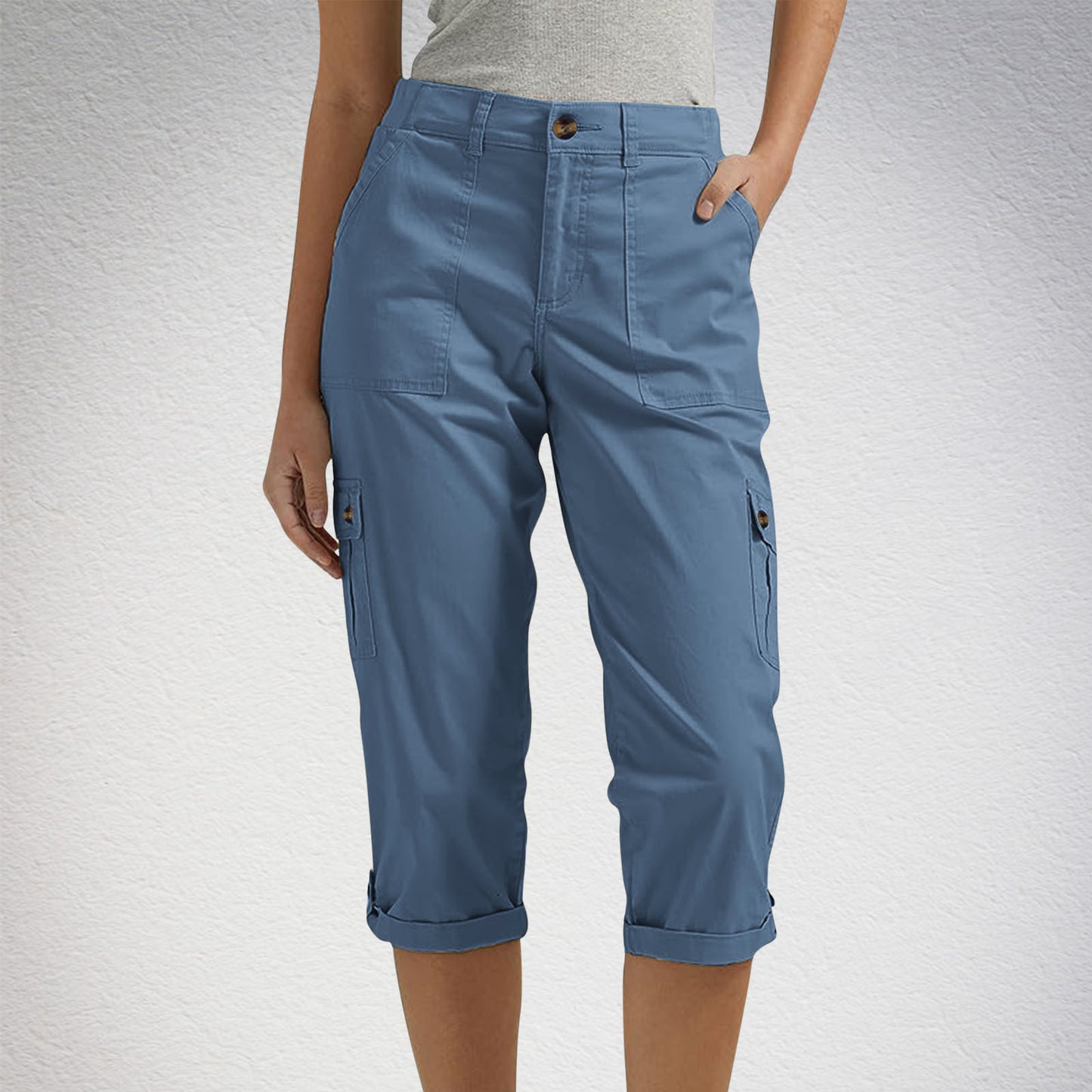 🚀New arrival 48%OFF🥳 women's solid color comfortable cropped trousers
