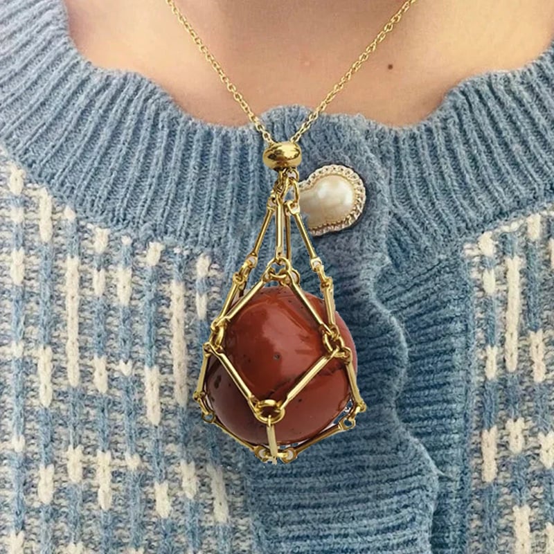 Imsgurus💓Crystal Stone Holder Necklace