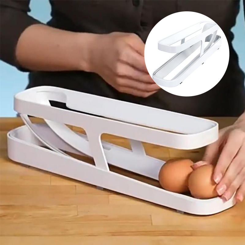 Imsgurus🔥Automatic Scrolling Egg Rack Holder Storage Box