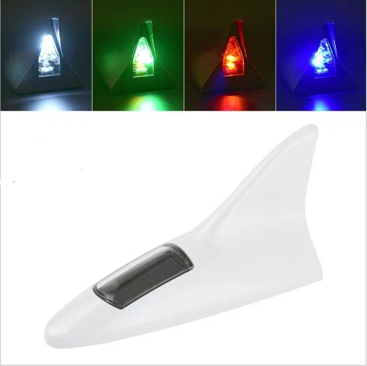 🌟⚡With LED flash light🚗car solar shark fin antenna decorations