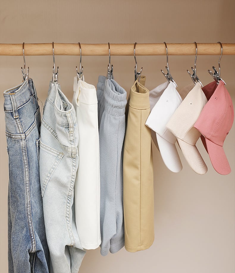 Imsgurus🔥Anti-rust Clip Space-saving Clothespin Hat Pants Storage Hanging Travel Hook