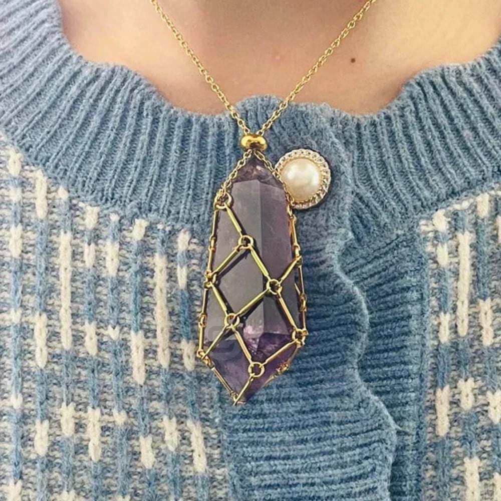Imsgurus💓Crystal Stone Holder Necklace