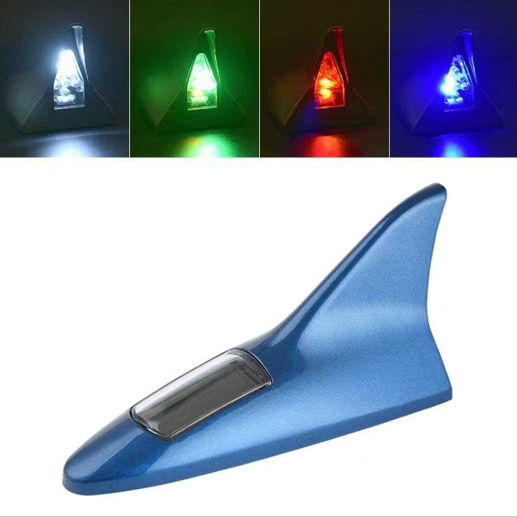 🌟⚡With LED flash light🚗car solar shark fin antenna decorations