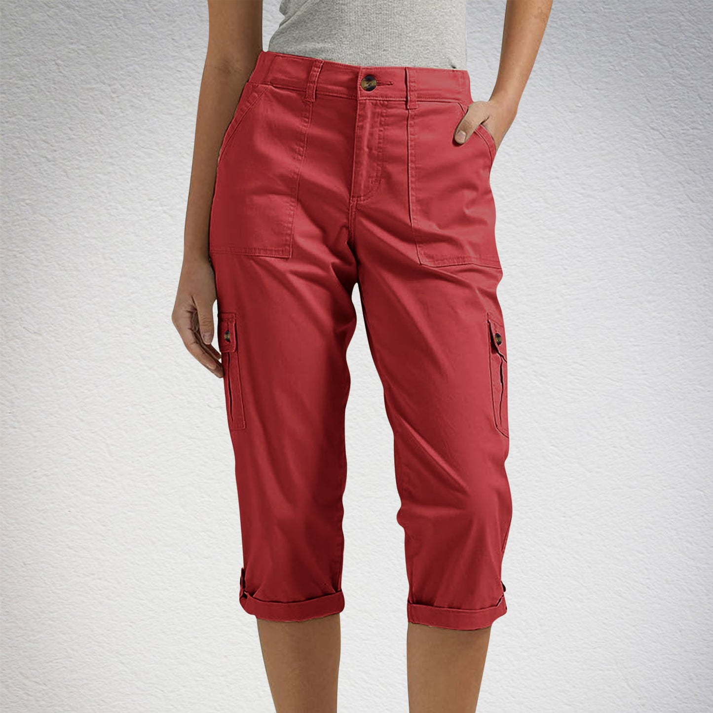 🚀New arrival 48%OFF🥳 women's solid color comfortable cropped trousers