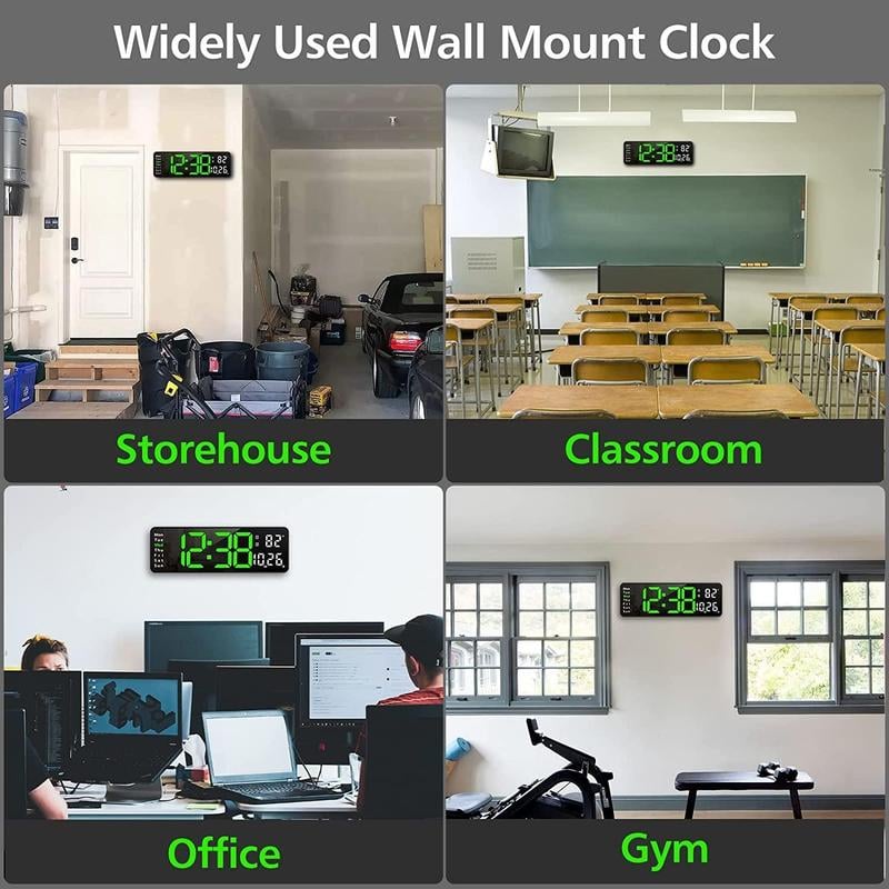 Upgraded Digital Wall Clock Large Display