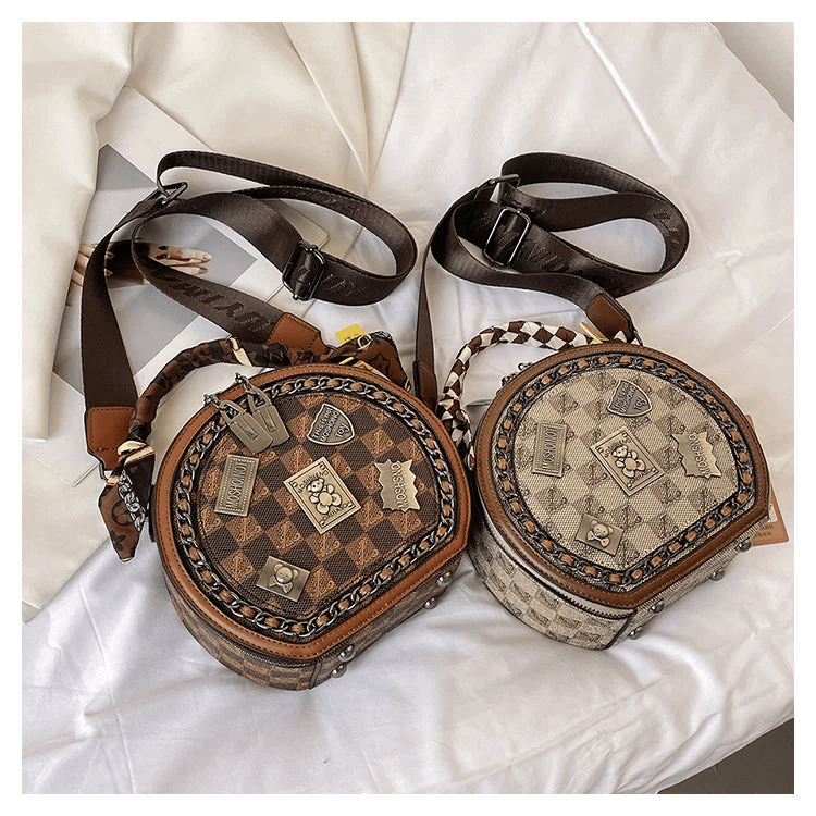 Imsgurus💓vintage bear badge print bags