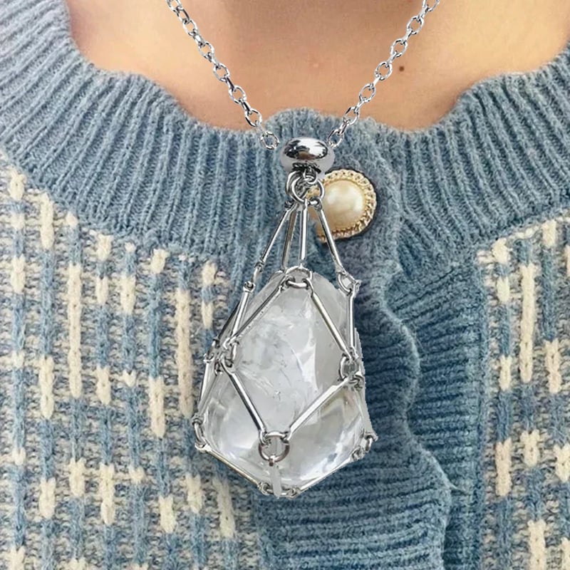 Imsgurus💓Crystal Stone Holder Necklace