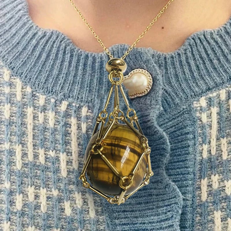 Imsgurus💓Crystal Stone Holder Necklace