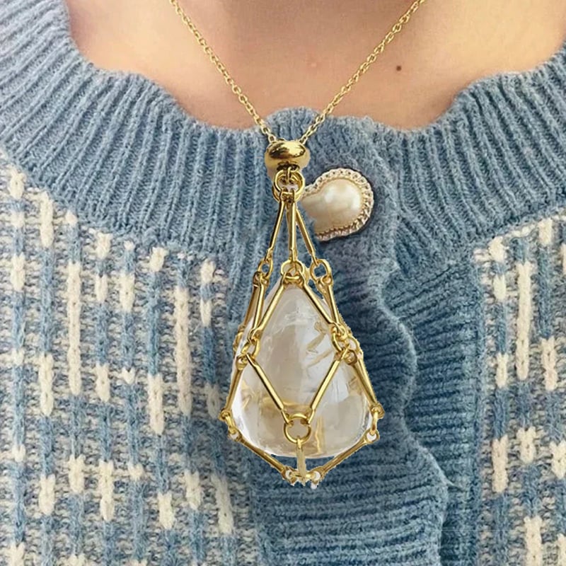 Imsgurus💓Crystal Stone Holder Necklace