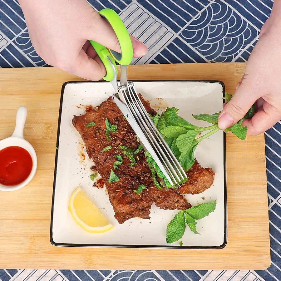 🔥🔥 Hot Selling 5 Blade Kitchen Salad Scissors