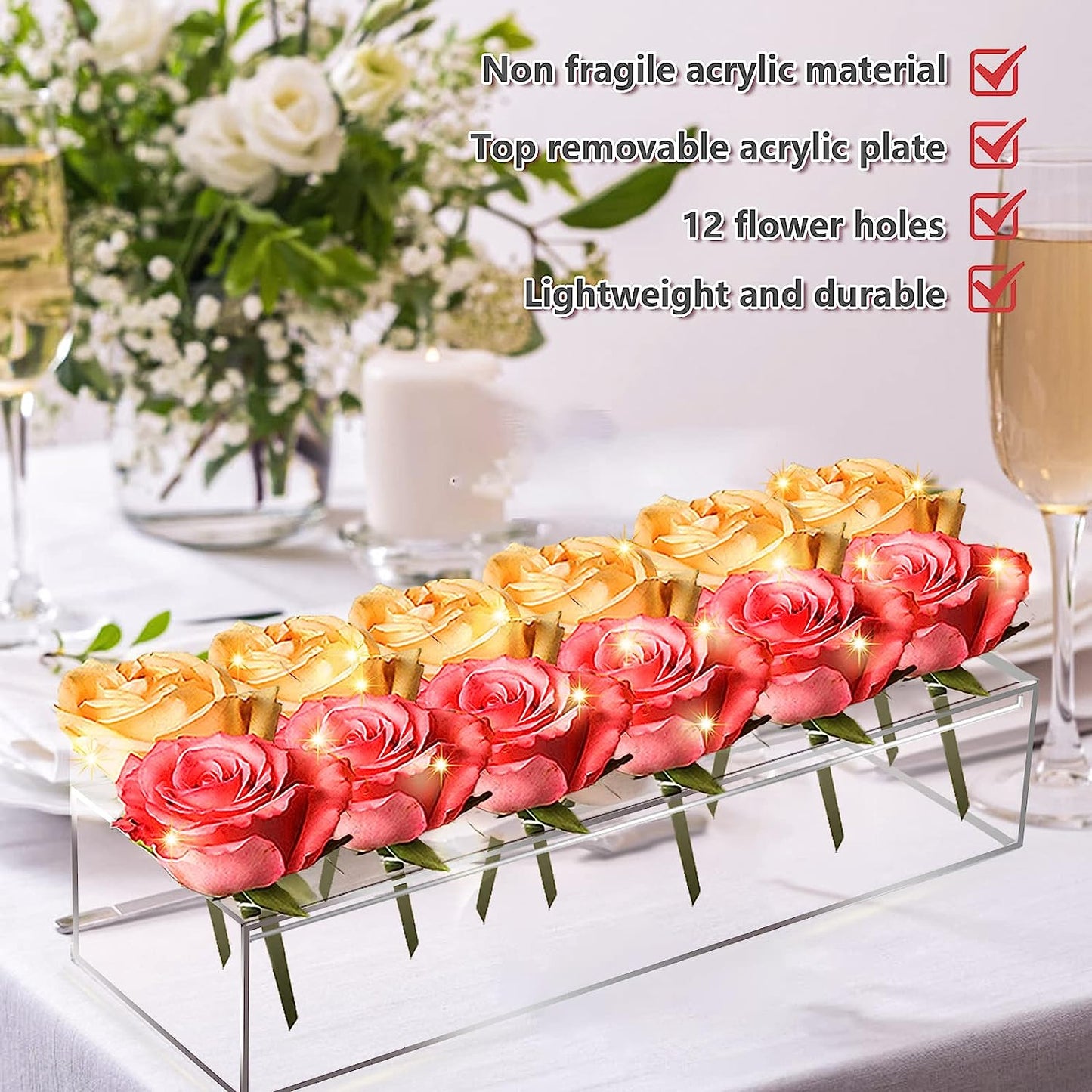 Imsgurus🔥Rectangular Acrylic Flower Box/Flower Vase
