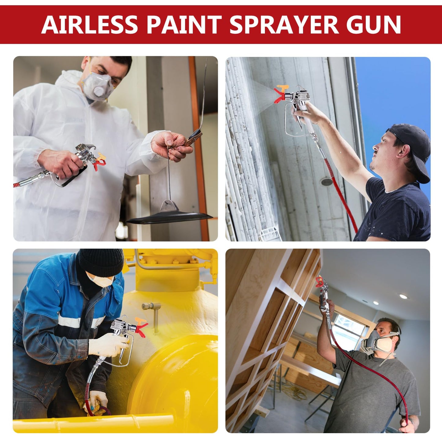 Imsgurus🔥3600PSI Airless Paint Spray Gun Protector Power Tool Sprayer
