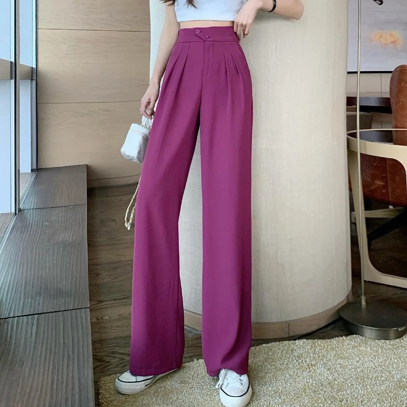 Imsgurus💓Figure-flattering versatile high-waisted wide leg trousers