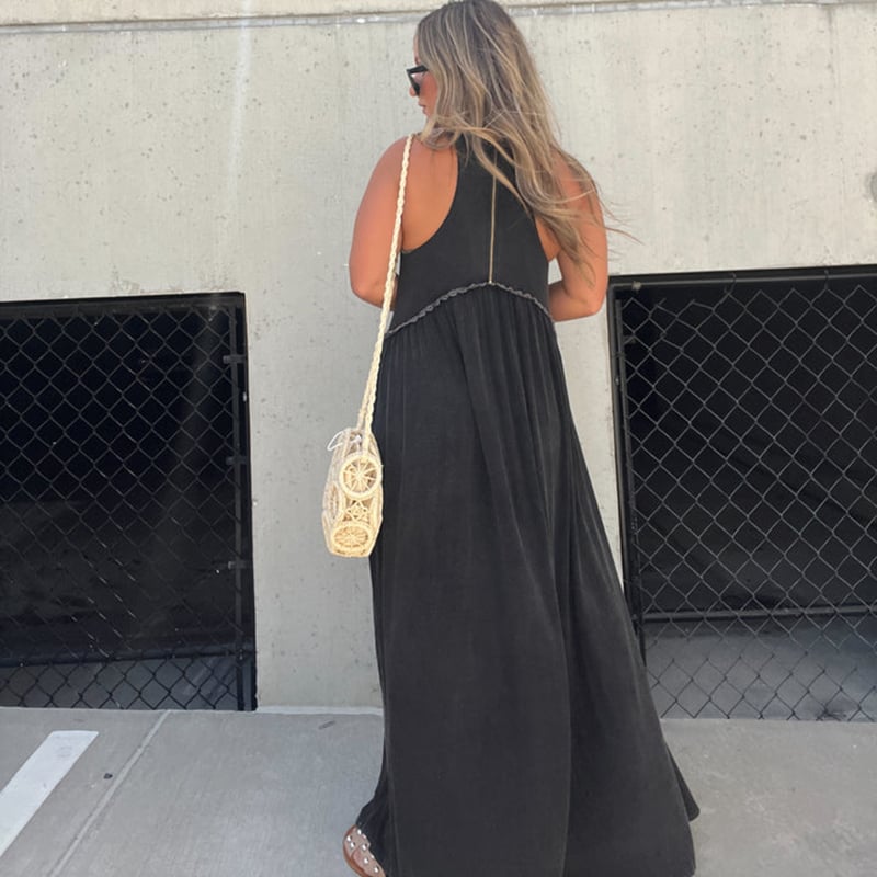 Imsgurus💓Slit Casual Simple Loose Maxi Long Dress
